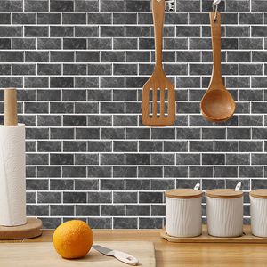 Dosseret auto-adhésif en PVC gris foncé de 12 pièces pour cuisine/salle de bain/buanderie facile à installer Carreau de marbre en pierre - Product Image 2