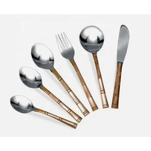 Ensemble de couverts haut de gamme en acier inoxydable poli miroir pour hôtel de luxe, restaurant, banquet de mariage, traiteur, repas à domicile, compatible lave-vaisselle - Product Image 2