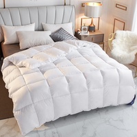 Couette matelassée blanche respirante hypoallergénique pour l'automne et l'hiver, lavable en machine, garnissage en polyester 75D36F