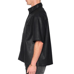 เสื้อเชิ้ตแขนสั้นลำลองคุณภาพสูงสำหรับผู้ชาย OEM ปรับแต่งได้ ระบายอากาศได้ดี หนังแท้ กันน้ำ สวมใส่สบาย เหมาะสำหรับฤดูหนาว - Product Image 3