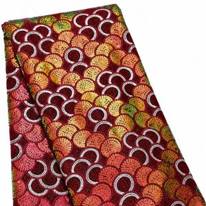 Tela de Encaje Africana Multicolor, Tela de Encaje Bordada, Tela para Vestido de Novia Nigeriana, Tela de Encaje Suizo con Pedrería - Product Image 5