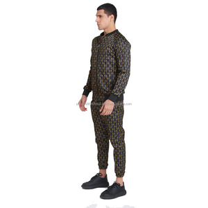 High Quality <b>Men</b> Custom Sublimation Printed Tracksuit Set <b>Men</b> Polyester <b>Bomber</b> <b>Jacket</b> & Jogging Trouser Tracksuit Set - Product Image 2