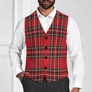 Chaleco de tartán personalizado para hombre, chaleco a cuadros con espalda ajustable, chaleco formal para bodas, fiestas y ocasiones especiales - Product Image 1