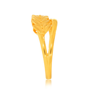 Bloom Petal Leaf Gold Plated <b>Adjustable</b> <b>Ring</b> for Women Delicate Floral Nature Inspired Fashion Jewelry - Product Image 3