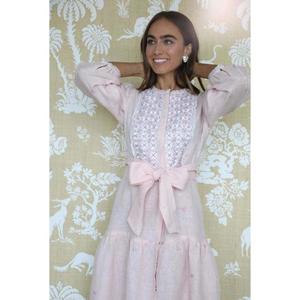 Vestido Premium de Algodón Natural Moderno para Mujer, Largo hasta el Tobillo, Corte en A, Cuello en V, Decoración Floral, Transpirable, de Alta Calidad, al por Mayor - Product Image 3