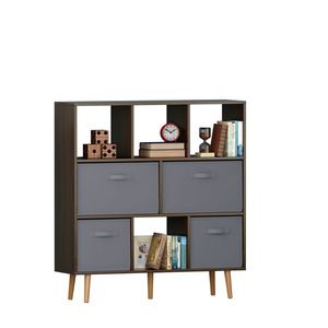Libreria in Legno di Quercia Antico Moderno, Scaffale Marrone per Soggiorno o Hotel, Arredamento per la Casa - Product Image 3