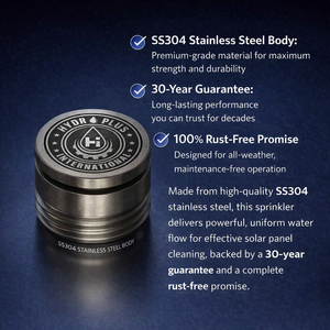 Boquilla de aspersión de armonización solar HYDROPLUS INTERNATIONAL, cabezal de difusión automático de grado SS304 con revestimiento plateado, módulo de limpieza - Product Image 2