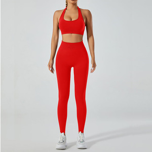 Sports Two Piece Suit Women's Sleeveless High Elastic Gym Tight Workout Clothing <b>Seamless</b> Women Workout Sets Fitness Yoga Set - Product Image 2