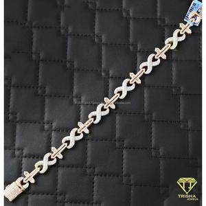 สร้อยข้อมือ Luxury Infinity X Link ประดับเพชรโมอิสซาไนต์เต็มวง ดีไซน์หรูหราจากเงินแท้ 925 สำหรับผู้ชายและผู้หญิง - Product Image 5