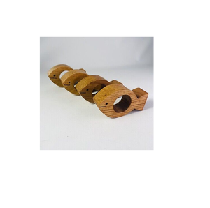 แหวนรองผ้าเช็ดปากไม้ทรงปลาคุณภาพดีที่สุด 100% ไม่ผ่านการขัดเงา สำหรับโต๊ะอาหารค่ำ ราคาสุดคุ้ม - Product Image 1