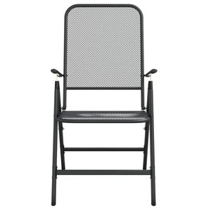 Anthracite Metal Mesh 9-Piece Patio Dining <b>Set</b> for <b>Garden</b> Settings - Product Image 5