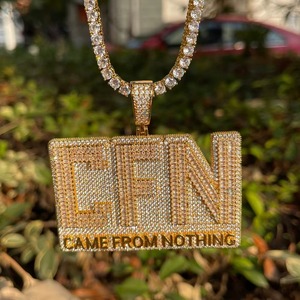 Custom Name Letter VVS Mossanite <b>Pendant</b> Iced Out <b>Pendant</b> <b>Initial</b> Letter <b>Pendant</b> <b>Silver</b> 925 Gold Plated Hip Hop Jewelry For Mens - Product Image 3