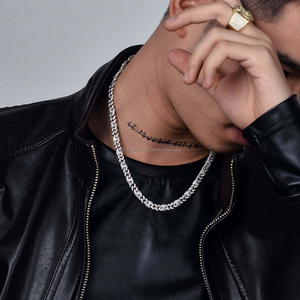 Cadena de plata de ley 925 para hombre con diamantes cultivados en laboratorio, joyería de moda de alta calidad para la colección de moda minorista. - Product Image 1