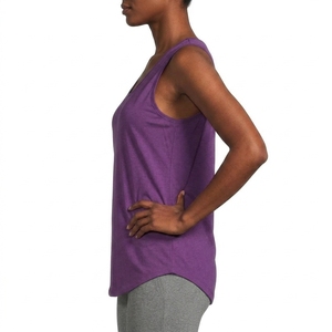 Loose Fit Sleeveless Tank <b>Top</b> Scoop Neck Curved Hem Soft Cotton Outdoor Breathable Lightweight Custom OEM Wholesale Manufacturer - Product Image 4