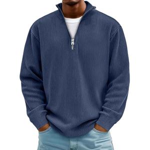 Sweat-shirt personnalisé à quart de zip, coupe ample, prix d'usine pour les marques américaines - Product Image 4