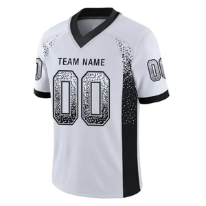 Maillot de football américain personnalisé en gros pour hommes, vert olive, col en V, manches courtes, sublimé, anti-humidité, avec numéros d'équipe - Product Image 5
