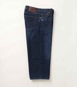 Jeans de Pierna Recta Azul Oscuro para Hombre, Cintura Alta, Desgastados, Rotos, de Mezclilla de Algodón, Corte Regular, Casuales, para Otoño - Product Image 4