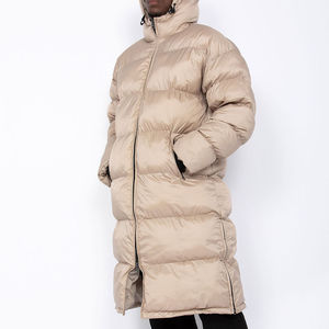High Quality Custom Winter Streetwear Men's Oversized Bomber Jacket Zip Front Logo Bubble Long <b>Coat</b> Plus Size Comfortable OEM - Product Image 4