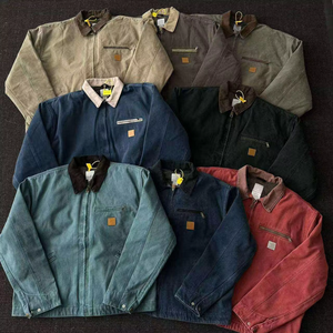 Men's Canvas Hooded Breathable Streetwear Jacket Customized Collar <b>Covered</b> <b>Button</b> Closure Washed Cotton Regular Fit Winter Wear - Product Image 3