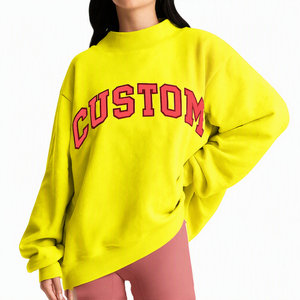Sudadera de Forro Polar Azul Personalizada para Mujer, con Hombros Caídos, Cuello Simulado, Ajuste Holgado y Cómodo, Venta al por Mayor para Marcas de EE. UU., Reino Unido y Europa - Product Image 5