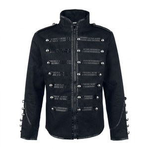 Gilets et Manteaux en Cuir Faits Main pour Hommes - Style Anglais Rétro - Vêtements d'Extérieur Noirs Respirants de Haute Qualité en Lin PU Imperméable - Product Image 1
