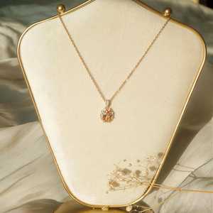 Collar de Citrino Ovalado con Plata de Ley y Baño de Oro de 14K, Elegante Joya de Regalo para Mujer - Product Image 3