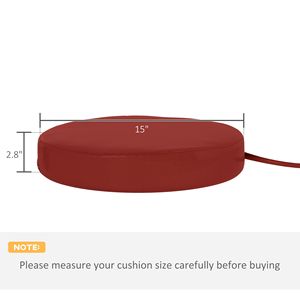 Set di 4 Cuscini per Sedie da Patio Rosso Vino 38x38x7,5 cm, Lavabili in Lavatrice, per Sedie da Pranzo e Bistrot, Ideali per Campeggio - Product Image 3
