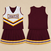 Maillot de baseball Mustangs, rayures bordeaux, blanc et jaunes, personnalisable avec logo sur le devant, entièrement imprimé par sublimation, polyester 180g