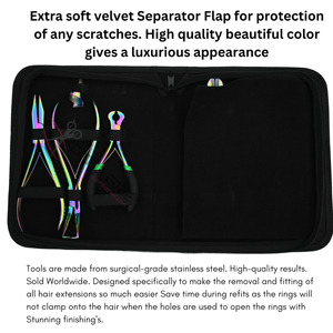 Hair Extension <b>Tools</b> Kit with Hair Extension Pliers Crimper Bead Opening <b>Tool</b> Tape-In Plier Loop Threader and Pulling <b>Hook</b> <b>Tool</b> - Product Image 5