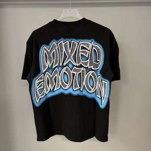 เสื้อยืดผู้ชายผ้าฝ้ายสไตล์ฮิปฮอปสตรีทเรโทรทรงโอเวอร์ไซส์ ระบายอากาศได้ดี ลาย MIXED EMOTION Diamond  งานสั่งทำพิเศษด้วยผ้าคุณภาพสูง - Product Image 2