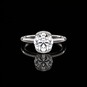 Bague de fiançailles de luxe solitaire demi-sertie brillante 2 carats en or massif 14K avec diamant de laboratoire pour anniversaire de mariage - Product Image 1