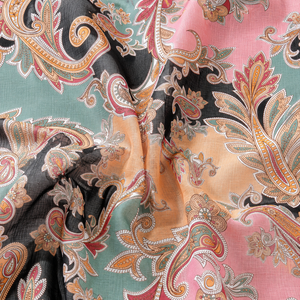 Tissu en coton imprimé Paisley ethnique, textile tissé doux pour vêtements, style lin, utilisation pour l'habillement - Product Image 1