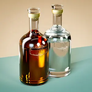 750ml 700ml 500ml Bouteille en verre vide personnalisée avec bouchon à vis Bouchon en liège pour Gin Vodka Whisky Tequila Liqueur Alcool Spiritueux INNO