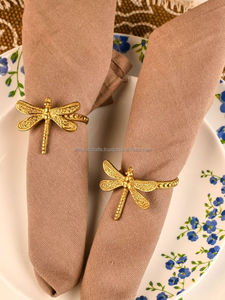 Anillos para Servilletas de Aluminio Estilo Libélula con Detalle Artesanal para Decoración de Mesa Clásica y Regalos - Product Image 1