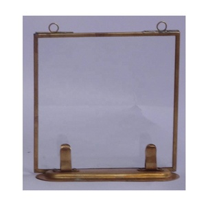 Modern <b>Picture</b> <b>Frame</b> Glass and Nickle Polish Floating Photo <b>Frame</b> for Display Metal <b>Picture</b> <b>Frames</b> for Tabletop Distressed Look - Product Image 2