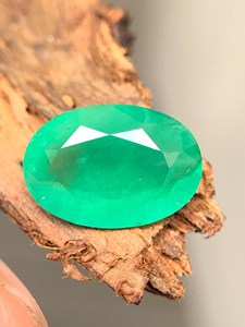 Pierre précieuse ovale à facettes en émeraude verte naturelle, pierre en vrac pour la fabrication de bijoux, bague, pendentif, collier - Product Image 6
