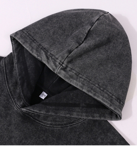 Custom Loose Drop Shoulder Casual Pullover <b>Vintage</b> <b>French</b> Terry 400 Gsm Heavyweight Distressed Acid Wash Hoodie Sweatshirt - Product Image 3