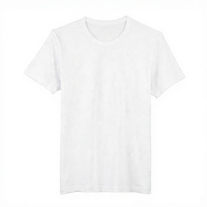 Camiseta de Algodón Blanca Lisa para Hombre, Manga Corta, Cuello Redondo, Corte Regular, Informal, Color Sólido, Diseño Liso de Punto Jersey - Product Image 4