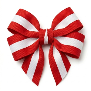 Ruban gros-grain rouge et blanc à rayures centrales de 25 mm (1 pouce) en gros pour la fabrication de nœuds pour cheveux, l'emballage cadeau, les fournitures de couture DIY, rouleaux de garniture - Product Image 3