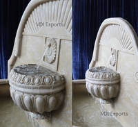 Fontaine murale de luxe Art Déco Tête de Lion VDI Exports en résine polyester premium résistante aux intempéries pour jardin