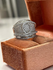 Anillo de Plata de Ley 925 con Baño de Platino y Engaste de Pavé, Estilo Hip Hop, Anillo de Compromiso con Diamantes para Mujer, Regalo para Mamá - Product Image 2