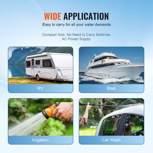 Pompa a Diaframma per Acqua Dolce RV 110V 3.3GPM 45PSI, Pompa Marina Autoadescante a 3 Camere con Pressione Regolabile per Spruzzatore - Product Image 2
