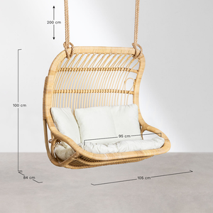 เก้าอี้แขวนทรงไข่แบบโมเดิร์น  ชิงช้าหวาย  ปรับความสูงได้ ใช้ได้ทั้งภายในและภายนอกอาคาร - Product Image 4