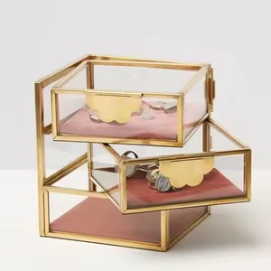 Elegant Metal Jewelry <b>Storage</b> Box Organizer for Rings Earrings Necklace Accessories <b>Dressing</b> <b>Table</b> - Product Image 3