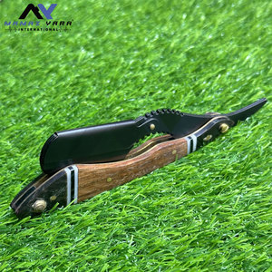 Navajas de Barbero Personalizadas con Mango de Madera, Navajas de Afeitar Negras para Salón, con Bloqueo Giratorio, para Uso en Barberías y Estilismo - Product Image 5