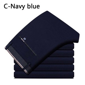 Men's Spring Autumn Fashion Business Casual Long Pants Suit Pants Male Elastic Straight Formal Trousers Plus Big Size 28-40 - <b>C</b>- - Product Image 1