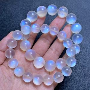 Natural Blue Moonstone <b>Bracelet</b> Milky <b>Beaded</b> Healing Crystal Jewelry Minimalist Boho Style Gift For Women - Product Image 1