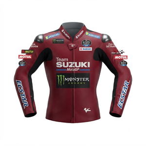 Men’s Zuzuki Cowhide Leather <b>Racing</b> <b>Jacket</b>/Chaqueta MotoCP Style CE Level 2 Armor Motorcycle Track Riding Protective Gear CE - Product Image 1