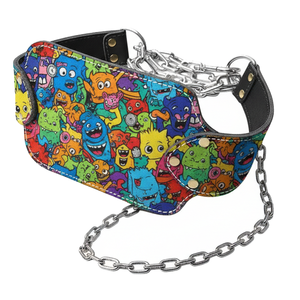 Ceinture de musculation en cuir PU style Anime avec chaîne, pour tractions lestées, soutien dorsal, entraînement en salle de sport - Product Image 1