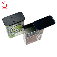Boîte rectangulaire en métal à coulisse, conteneur en fer blanc imprimé sur mesure, emballage pour bonbons à la menthe et pilules, boîte métallique vide, vente en gros en vrac, OEM